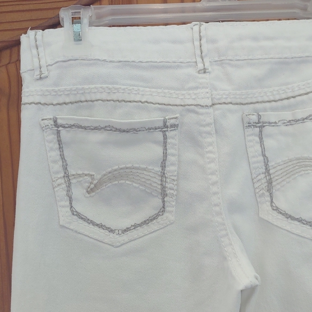 Vanilla Star Women's Retro Cream White Stretch Boot Cut Jeans
